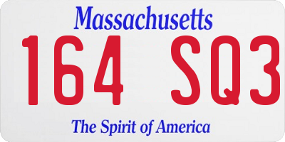 MA license plate 164SQ3