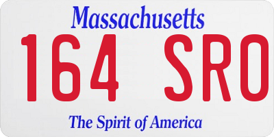 MA license plate 164SR0