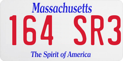 MA license plate 164SR3