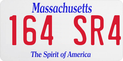 MA license plate 164SR4
