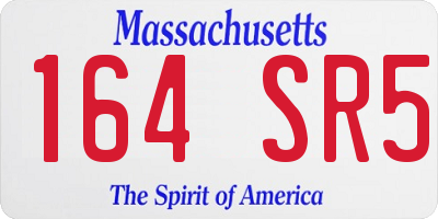 MA license plate 164SR5