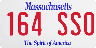 MA license plate 164SS0