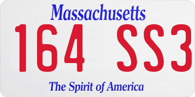 MA license plate 164SS3