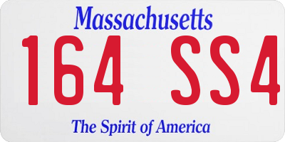 MA license plate 164SS4