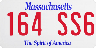 MA license plate 164SS6