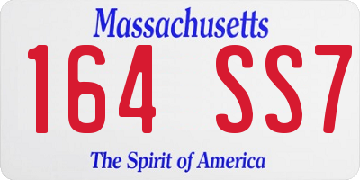 MA license plate 164SS7