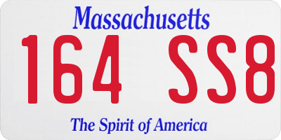 MA license plate 164SS8