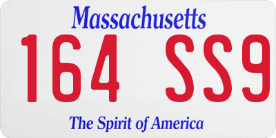 MA license plate 164SS9