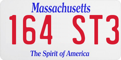 MA license plate 164ST3