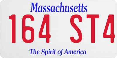 MA license plate 164ST4