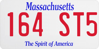MA license plate 164ST5