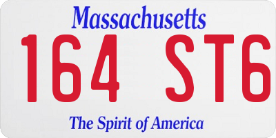 MA license plate 164ST6