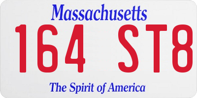 MA license plate 164ST8