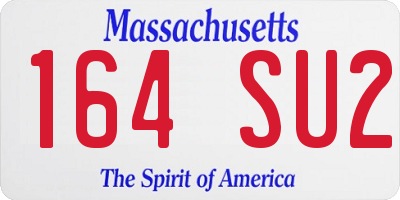 MA license plate 164SU2
