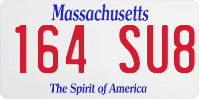 MA license plate 164SU8
