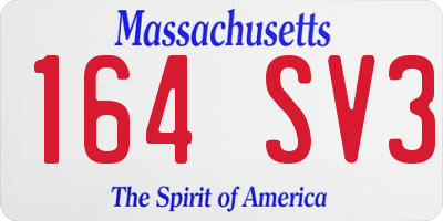 MA license plate 164SV3