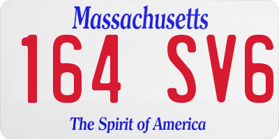 MA license plate 164SV6