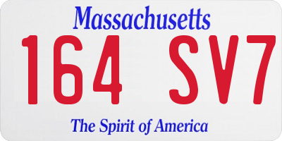 MA license plate 164SV7