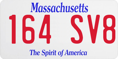 MA license plate 164SV8