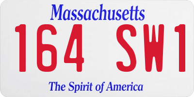 MA license plate 164SW1
