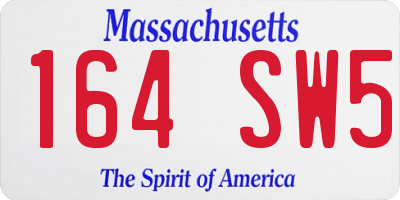 MA license plate 164SW5