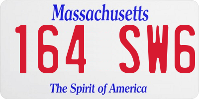 MA license plate 164SW6