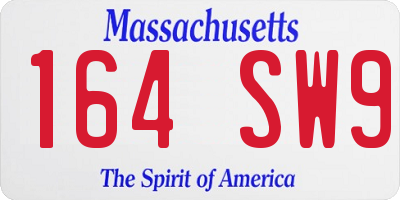 MA license plate 164SW9
