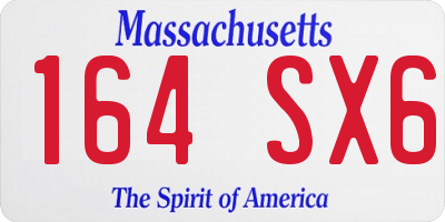 MA license plate 164SX6