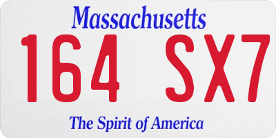 MA license plate 164SX7