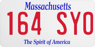 MA license plate 164SY0