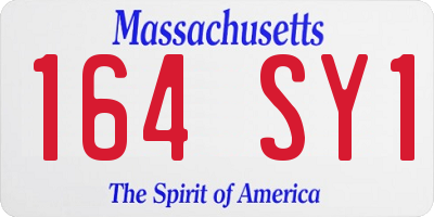 MA license plate 164SY1