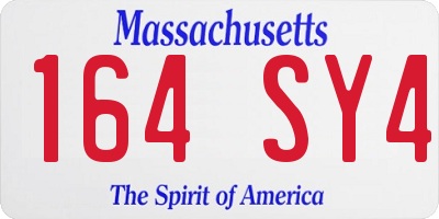MA license plate 164SY4