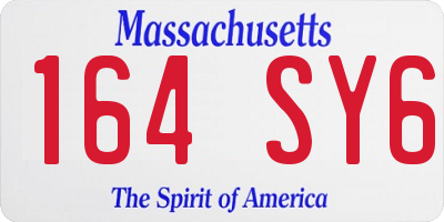 MA license plate 164SY6