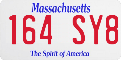 MA license plate 164SY8