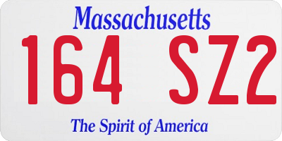MA license plate 164SZ2