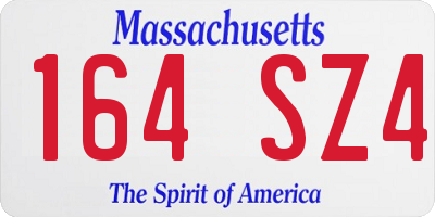 MA license plate 164SZ4