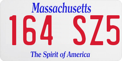MA license plate 164SZ5