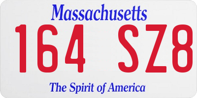 MA license plate 164SZ8