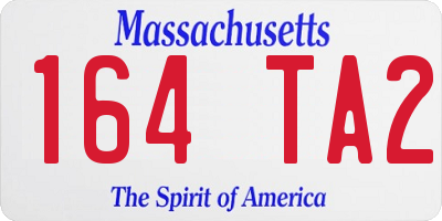 MA license plate 164TA2
