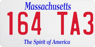 MA license plate 164TA3