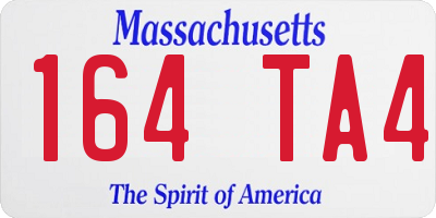 MA license plate 164TA4