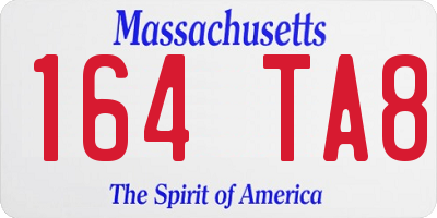 MA license plate 164TA8