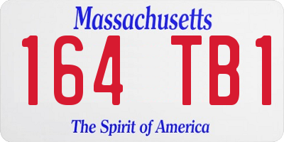 MA license plate 164TB1