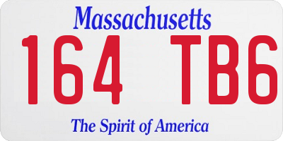 MA license plate 164TB6
