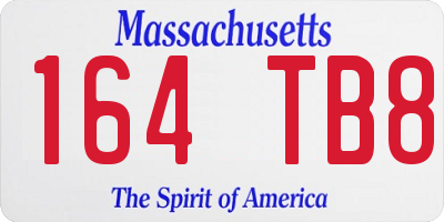 MA license plate 164TB8