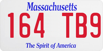 MA license plate 164TB9