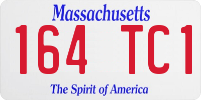 MA license plate 164TC1