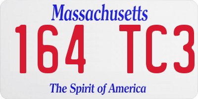 MA license plate 164TC3