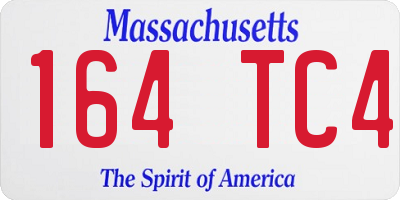 MA license plate 164TC4