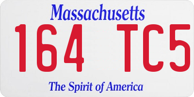 MA license plate 164TC5